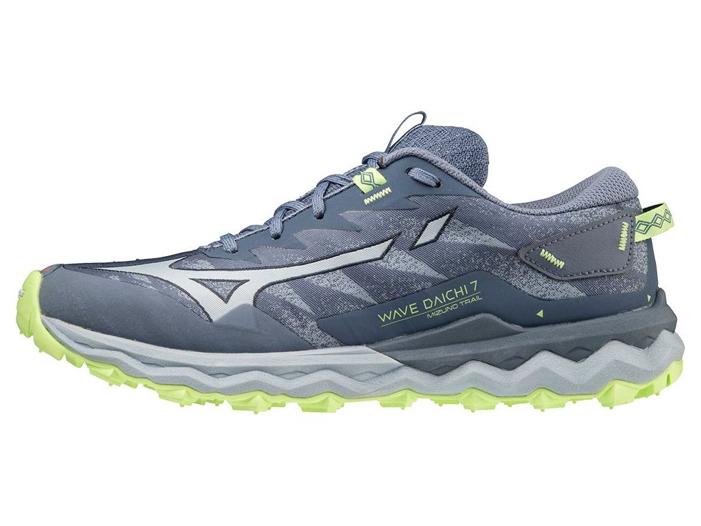 Boty Mizuno WAVE DAICHI 7 Vintage Indigo Subdued Blue Neo Lime