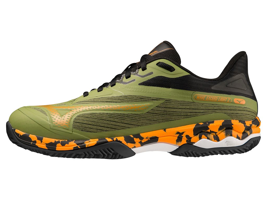 Boty Mizuno WAVE EXCEED LIGHT 2 PADEL Calliste Green Vibrant Orange Black