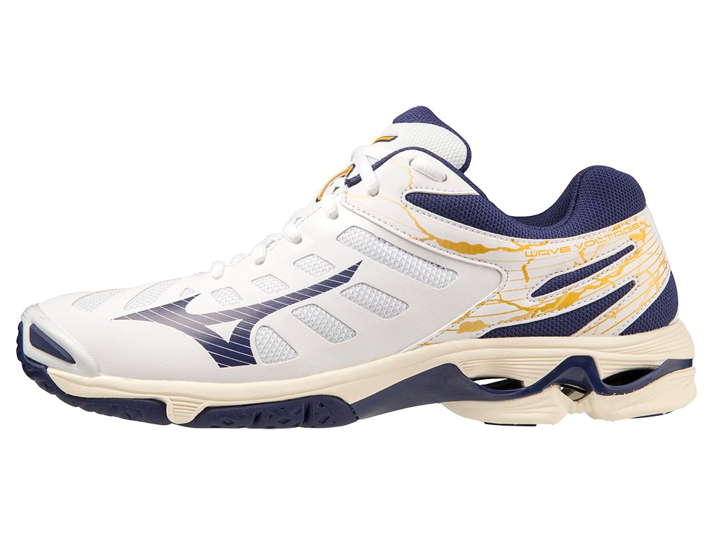 Boty Mizuno WAVE VOLTAGE White Blue Ribbon MP Gold