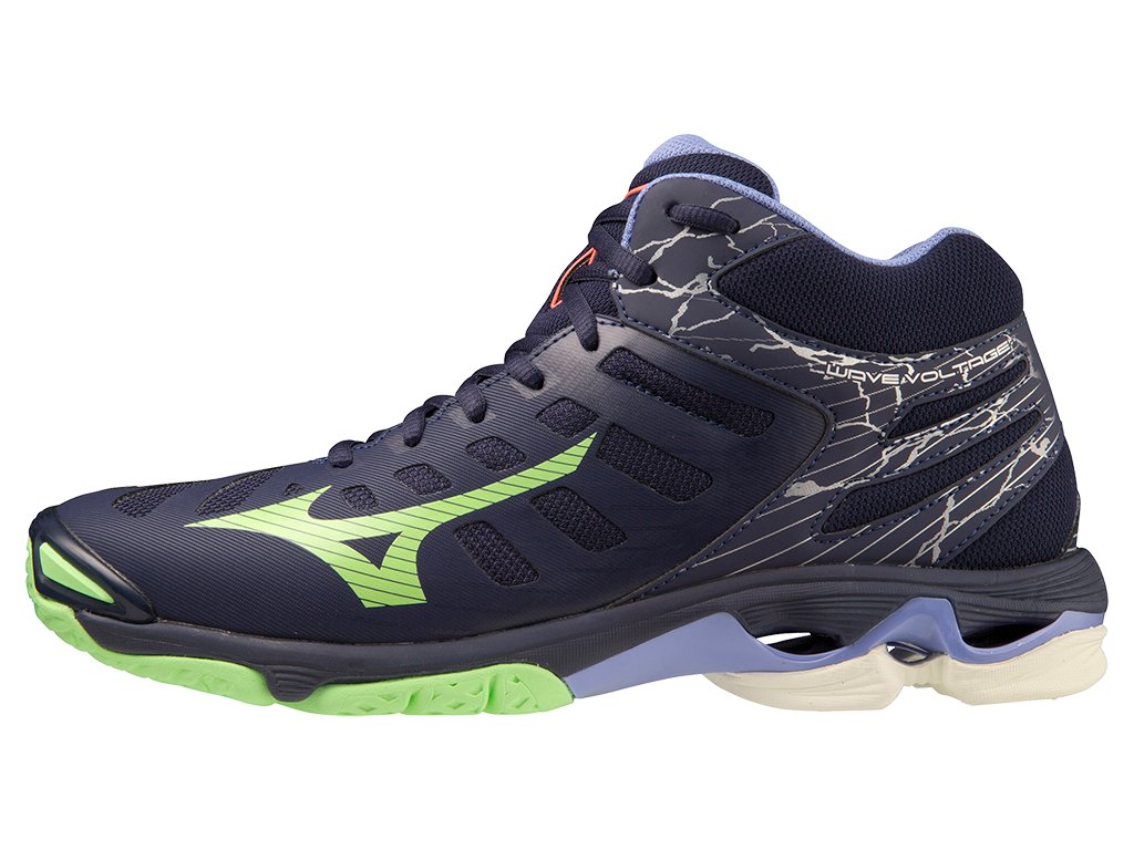 Boty Mizuno WAVE VOLTAGE MID Evening Blue Techno Green Iolite