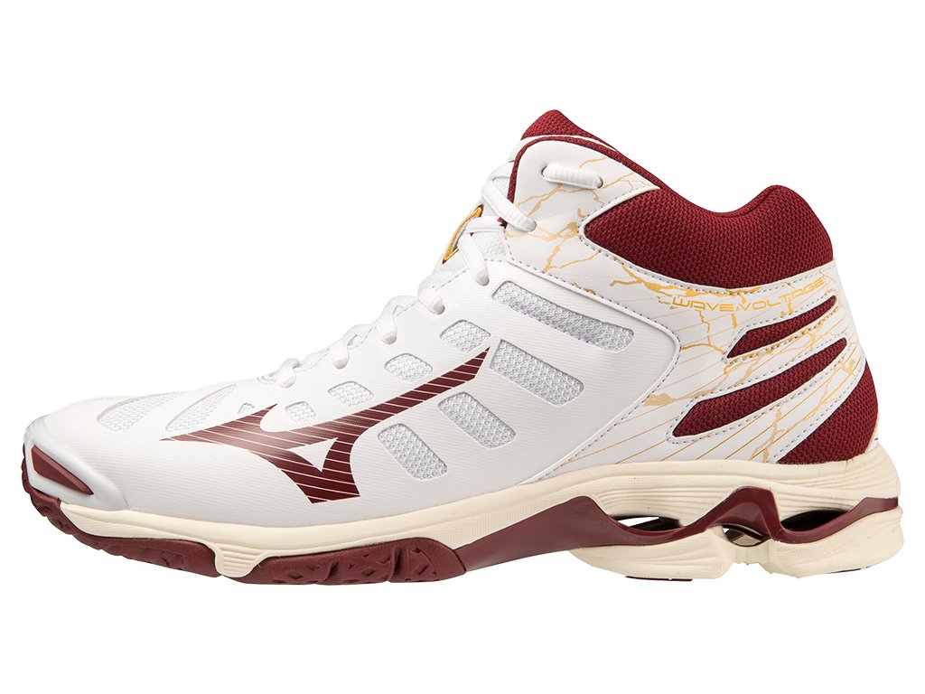 Boty Mizuno WAVE VOLTAGE MID White Cabernet MP Gold
