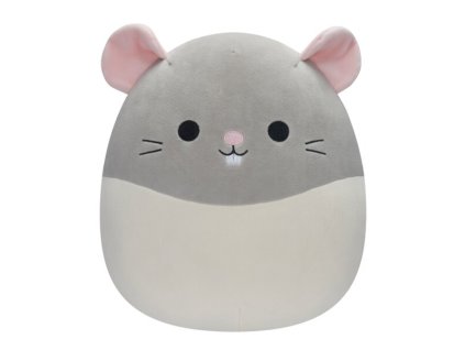 Plyšák SQUISHMALLOWS Šedobílá krysa - Rusty, 30 cm