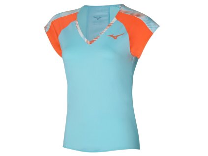 Dámské Triko Mizuno Printed Tee Tanager Turquoise