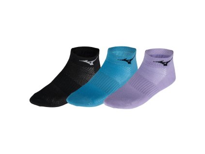 Ponožky Mizuno Training Mid 3P Black P Lilac Maui B
