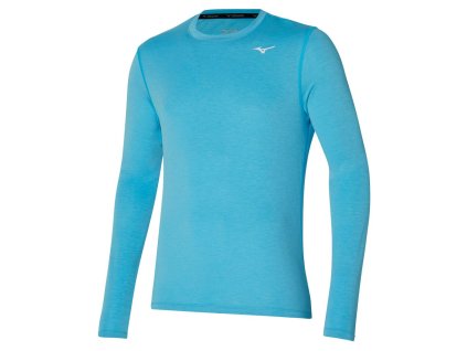 Pánské Triko Mizuno Impulse Core LS Tee Maui Blue