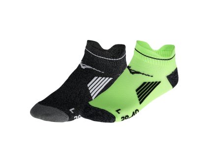 Ponožky Mizuno Act Train Mid 2P Black Light Green
