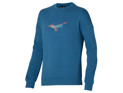 Mikina Mizuno Graphic Crew Blue Ashes