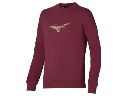 Mikina Mizuno Graphic Crew Cabernet