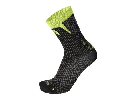 MICO Light Weight M1 Trail Run Sock - Nero/Pop Star