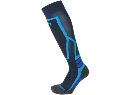 MICO Medium Weight Kids Warm Control Ski Sock - Nero Giallo Fluo