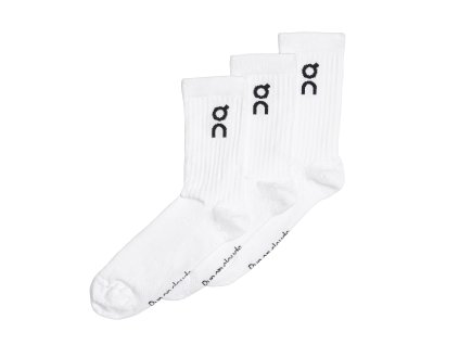 Ponožky ON Running Logo Sock 3-Pack White