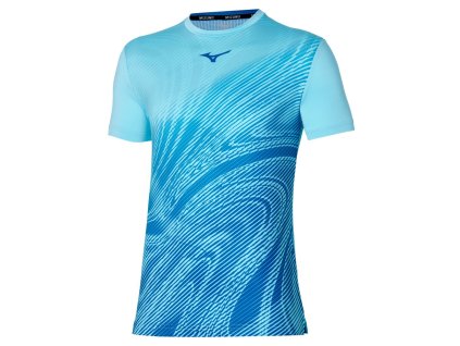 Triko Mizuno Charge Shadow Graphic Tee Blue Glow