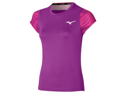 Triko Mizuno Charge Printed Tee Purple Magic