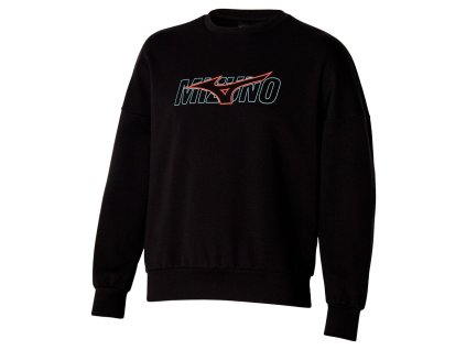 Mikina Mizuno Athletics Graphic Crew Black