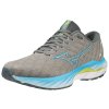 Boty Mizuno WAVE INSPIRE 19 Ghost Gray Jet Blue Bolt 2 (Neon)