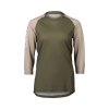 Dámský cyklo dres POC W's MTB Pure 3/4 Jersey Epidote Green/Light Sandstone Beige