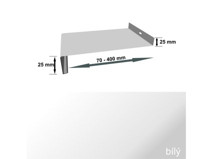 Extruded aluminium window sill - WHITE