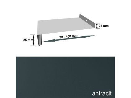 Aluminium extruded windowsill - ANTHRACITE