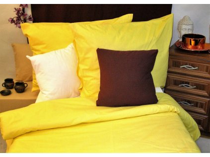 220969 bavlnene povleceni francie 2x70x90 200x240 cm syte zlute
