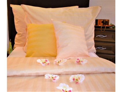 224290 damaskove povleceni atlasgradl 2x70x90 220x200 prouzek losos