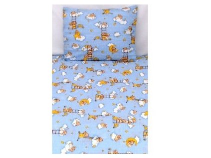 220303 detske povleceni krep 45x64 90x130 medvidek na modre