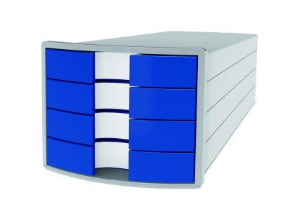 Zásuvkový box Impuls sivý/modrý