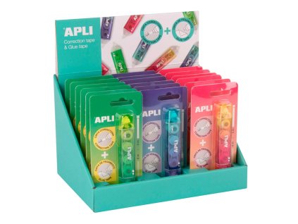 Korekčný roller a lepidlo APLI 2v1, mix farieb