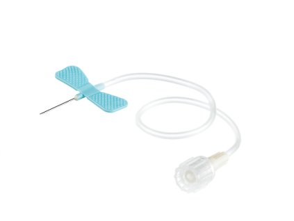 VACUETTE® Křídlová kanyla modrá, 23G, hadička 19 cm