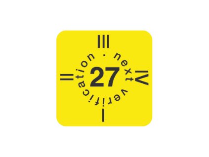 Výstražný štítok,15x15 mm, modrý, pre rok 2027, 30 pcs/sheet