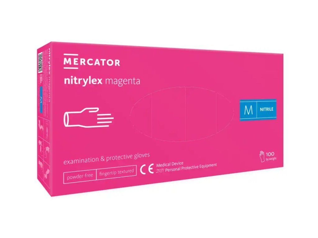 MERCATOR NITRYLEX MAGENTA jednorázové rukavice