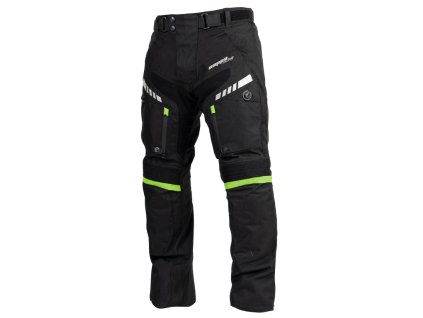 Kalhoty moto pánské FIORANO textilní černé/zelené 3XL