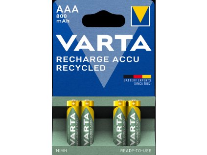 Nabíjecí baterie VARTA Recharge Accu Recycled 4 AAA 800 mAh
