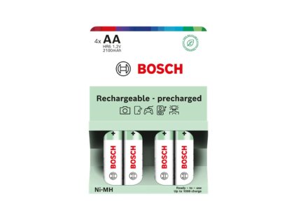 Bosch Rechargeable NiMh AA, HR6 2100 mAh Precharged 4ks