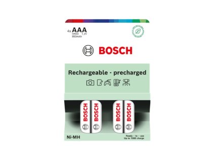 Bosch Rechargeable NiMh AAA, HR03 950 mAh Precharged 4ks
