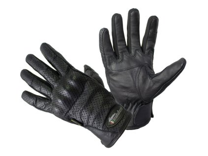 Rukavice moto MASS CE kožené krátké černé XS
