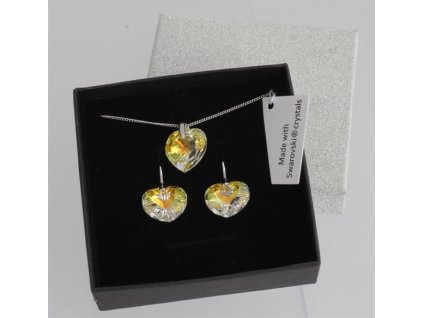 Souprava Srdce Crystal. Made with Swarovski crystals