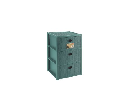 Úložný plastový regál z recyklovaného plastu, 3 zásuvky