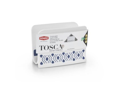 Plastový stojánek na ubrousky Tosca bílý/modrý