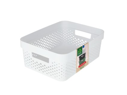 Úložný box INFINITY 1,4L, bílý děrovaný