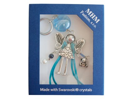 Přívěsek na kabelku nebo klíče Andělka s krystaly Swarovski