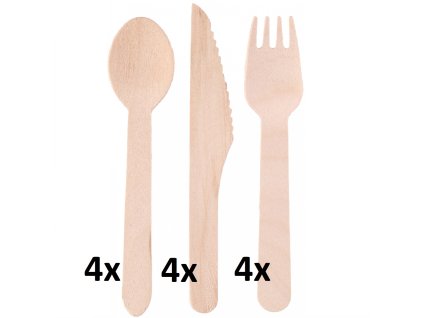 Dřevěné příbory - 12 kusů 16cm
