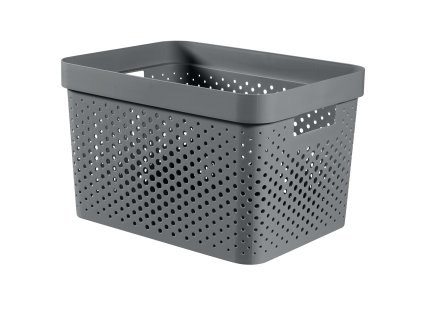 Úložný box INFINITY 17l recyklovaný plast tmavě šedý