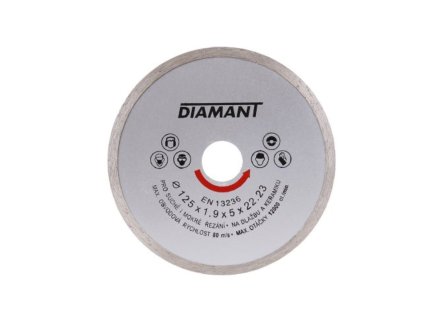 Kotouč diamantový DIAMANT 125x1.9x22.2mm plný