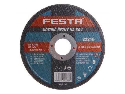 Kotouč řezný FESTA na kov 115x2.5x22.2mm
