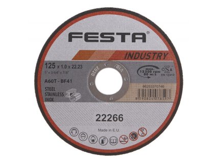 Kotouč řezný FESTA INDUSTRY na kov 125x1x22.2mm