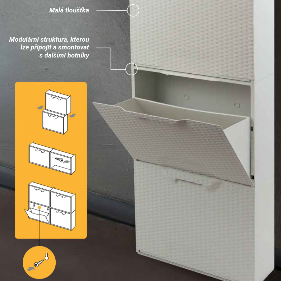 Rattan U50-FRW Plastový botník, šířka 51 cm, bílý 1,98Kg GIGA Sklad 5 ARTU50-FRW