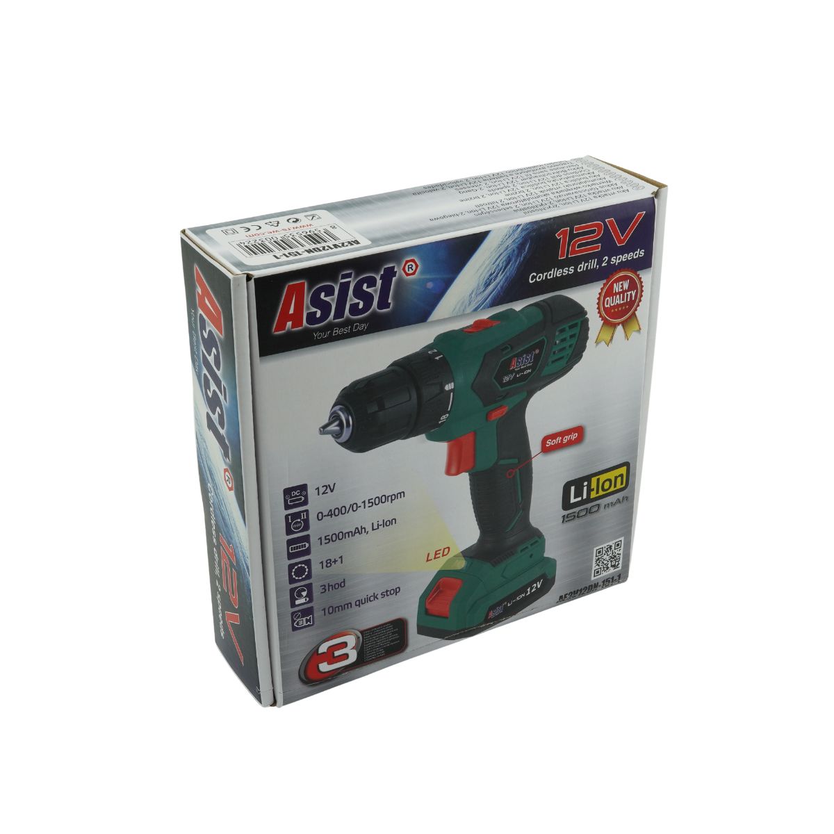 AE2V12DN-151-1 AKU vrtačka 12 V, 1,5 Ah 1,25 Kg GIGA Sklad5 AE2V12DN-151-1