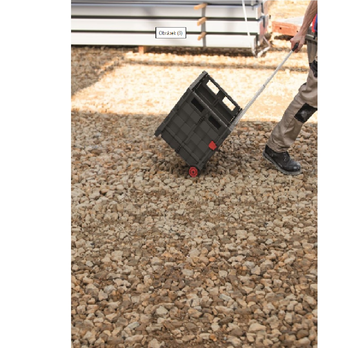 Skládací přepravka s madlem CART T červená 39,6x37x100,8cm 2,1Kg GIGA Sklad 5 PPKCT4040-3020