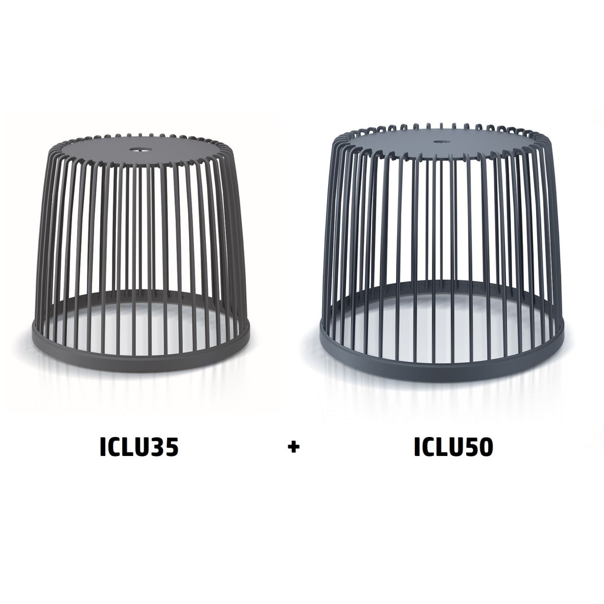 Set 2 univerzálních košů CLUBO 35+50l antracit 4,22Kg GIGA Sklad 5 PPICLU2S-S433