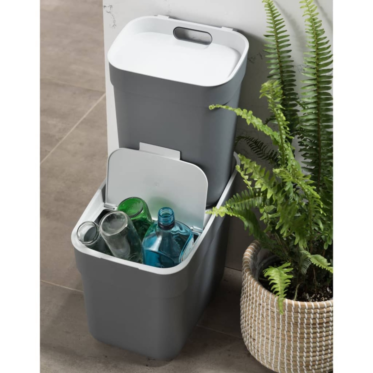 Odpadkový koš na tříděný odpad READY 30L, šedý 1,55Kg GIGA Sklad 5 252020